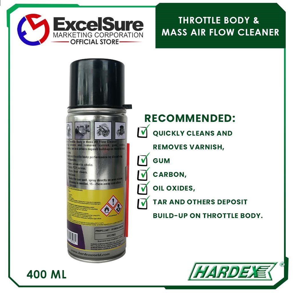 Hardex Throttle Body & Mass Air Flow Cleaner 400 ml ‣ ExcelSure Marketing  Corporation